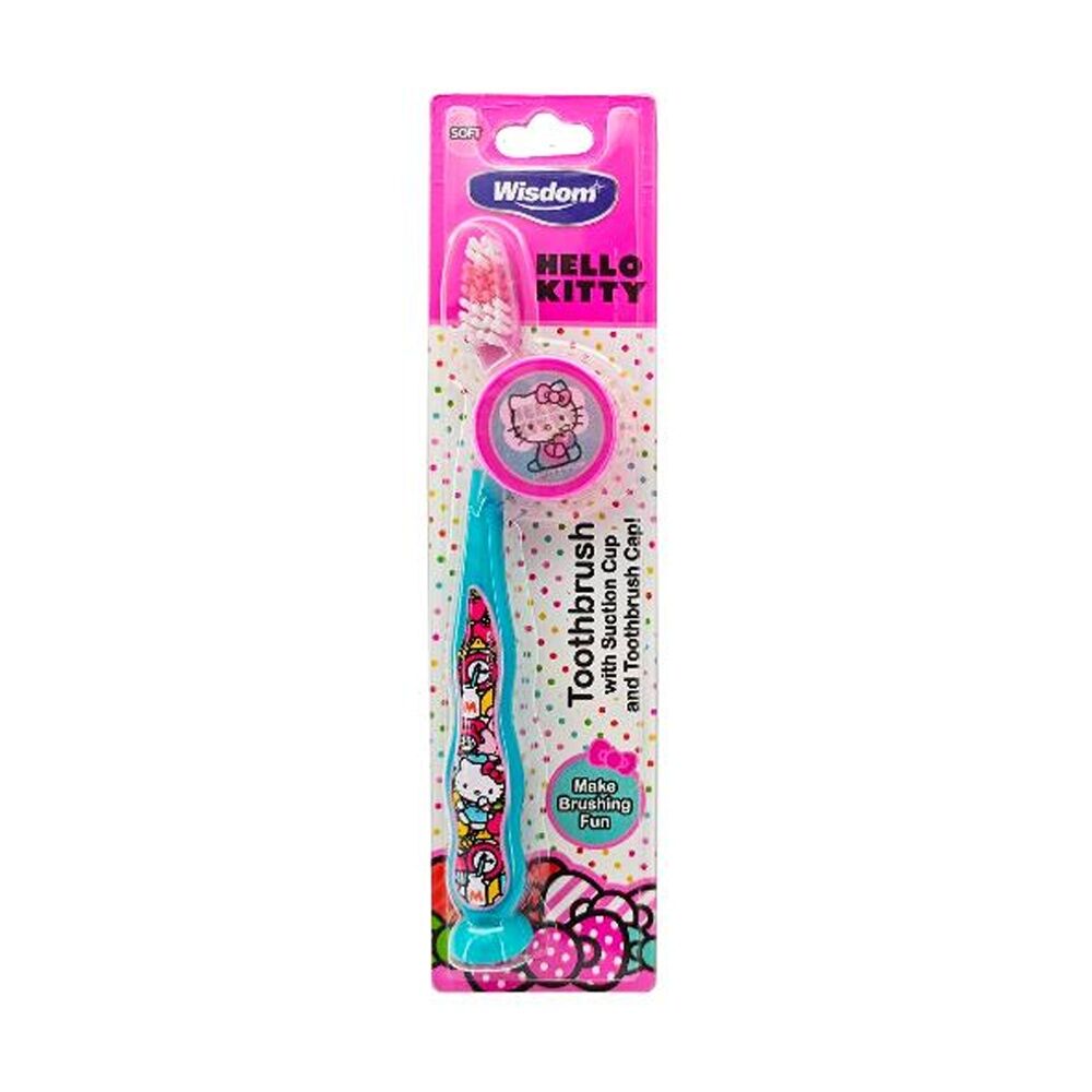12PK Wisdom Licensed Hello Kitty Kids Soft Bristles Toothbrush Blue