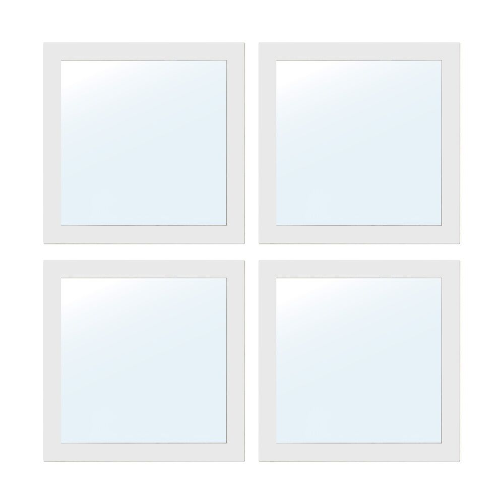 4PK Jemark Grace Wall Mounted Mirror Home Decoration 35x35cm White