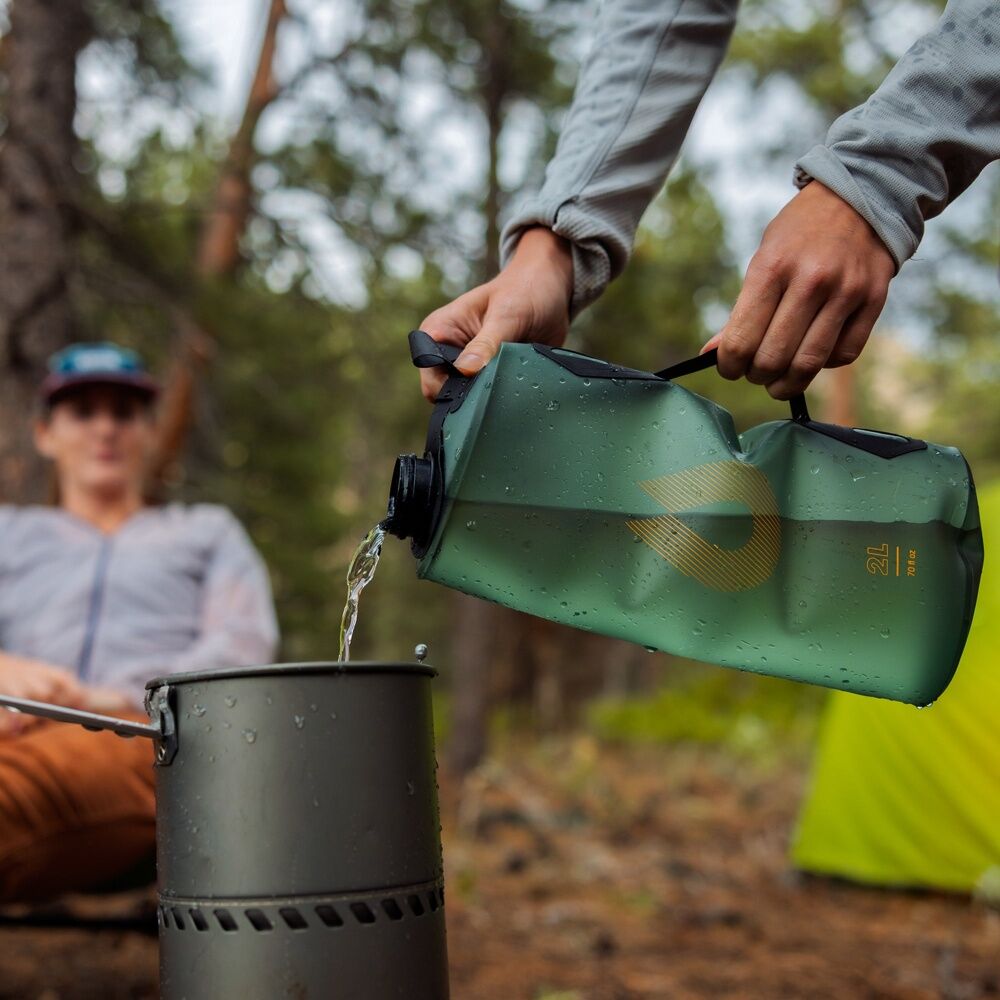 Hydrapak Seeker Water Storage Drinking Bottle Bag 2L Sage Green