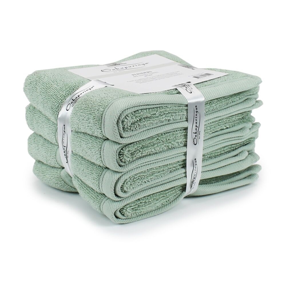 4pc Onkaparinga Flinders Premium Cotton Hand Towel Set 600GSM Eucalyptus