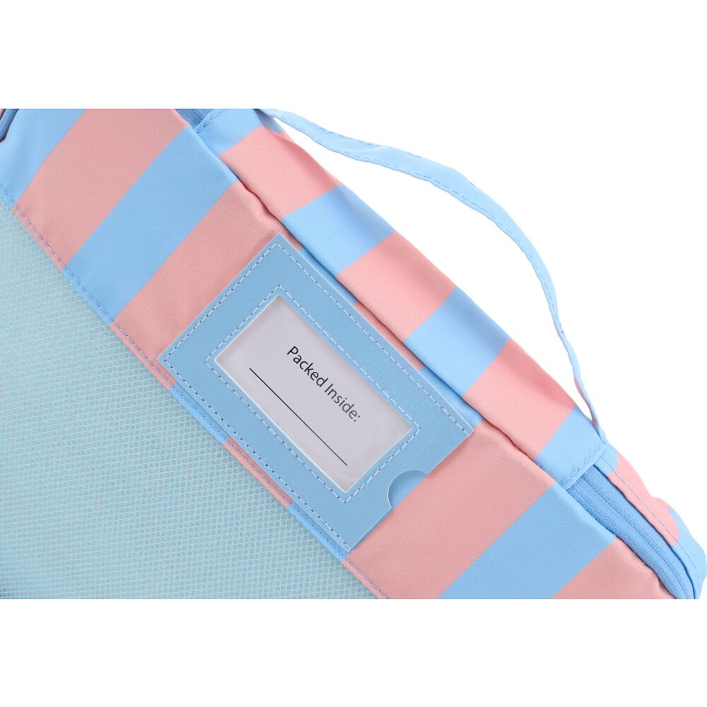 5pc iPack Strip Packing Cube Set Travel Blue And Coral 38x28x7cm