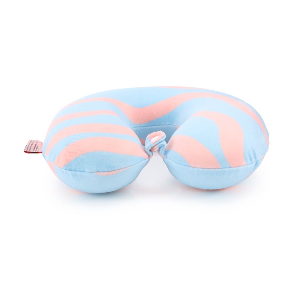 iPack Wave Travel Neck Pillow Memory Foam Support Blue Coral