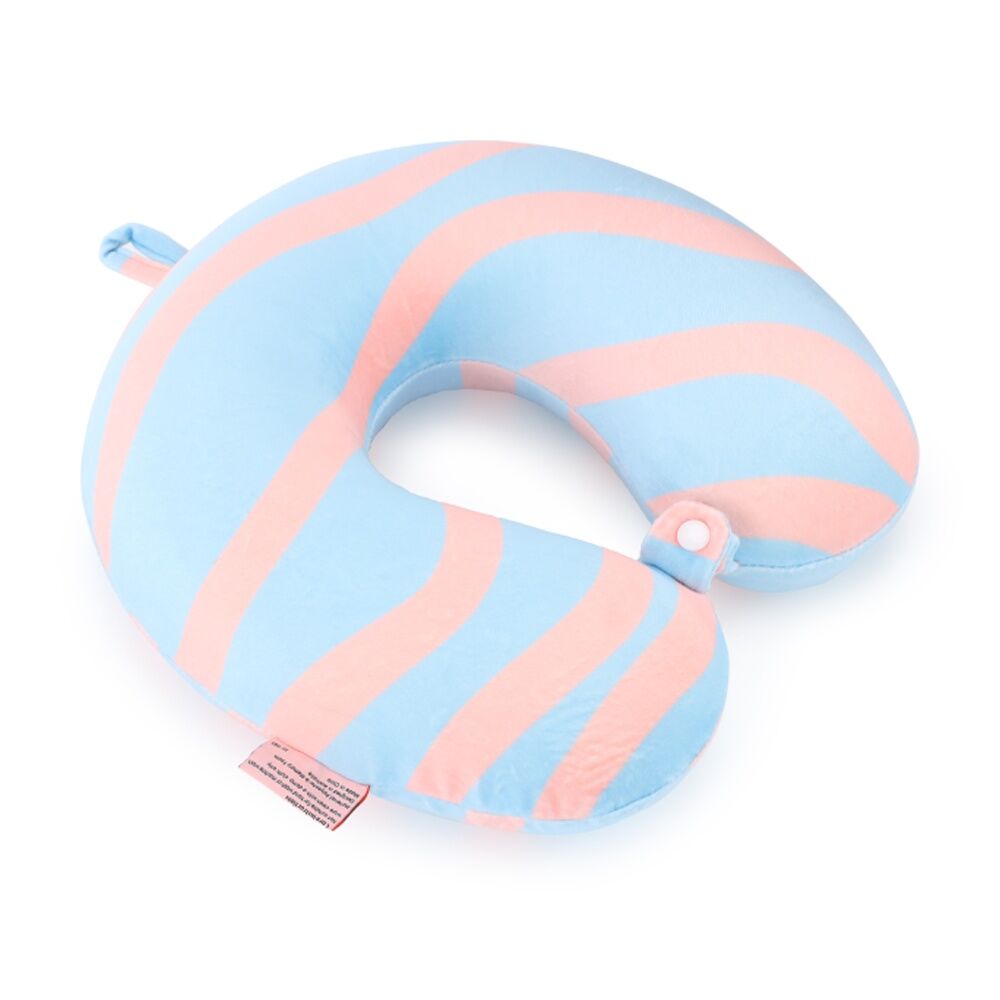 iPack Wave Travel Neck Pillow Memory Foam Support Blue Coral