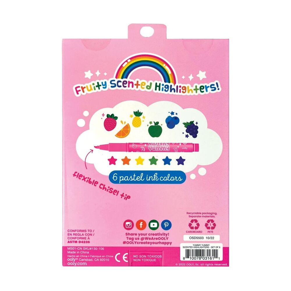 2x 6pc Ooly Highlighters Yummy-Yummy Pastel Scented Kids Art Activity Set 3y+