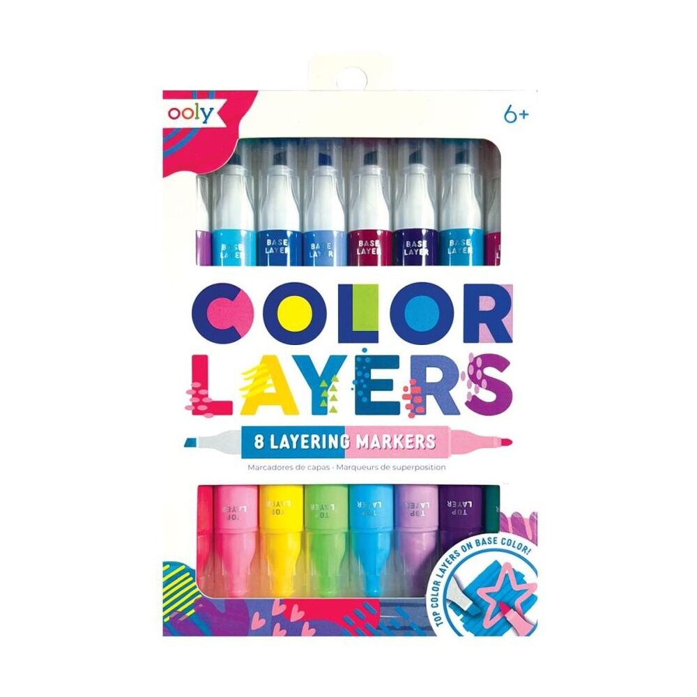 8pc Ooly Markers Colour Layers Dual Tip Kids Artistic Activity Set 6y+