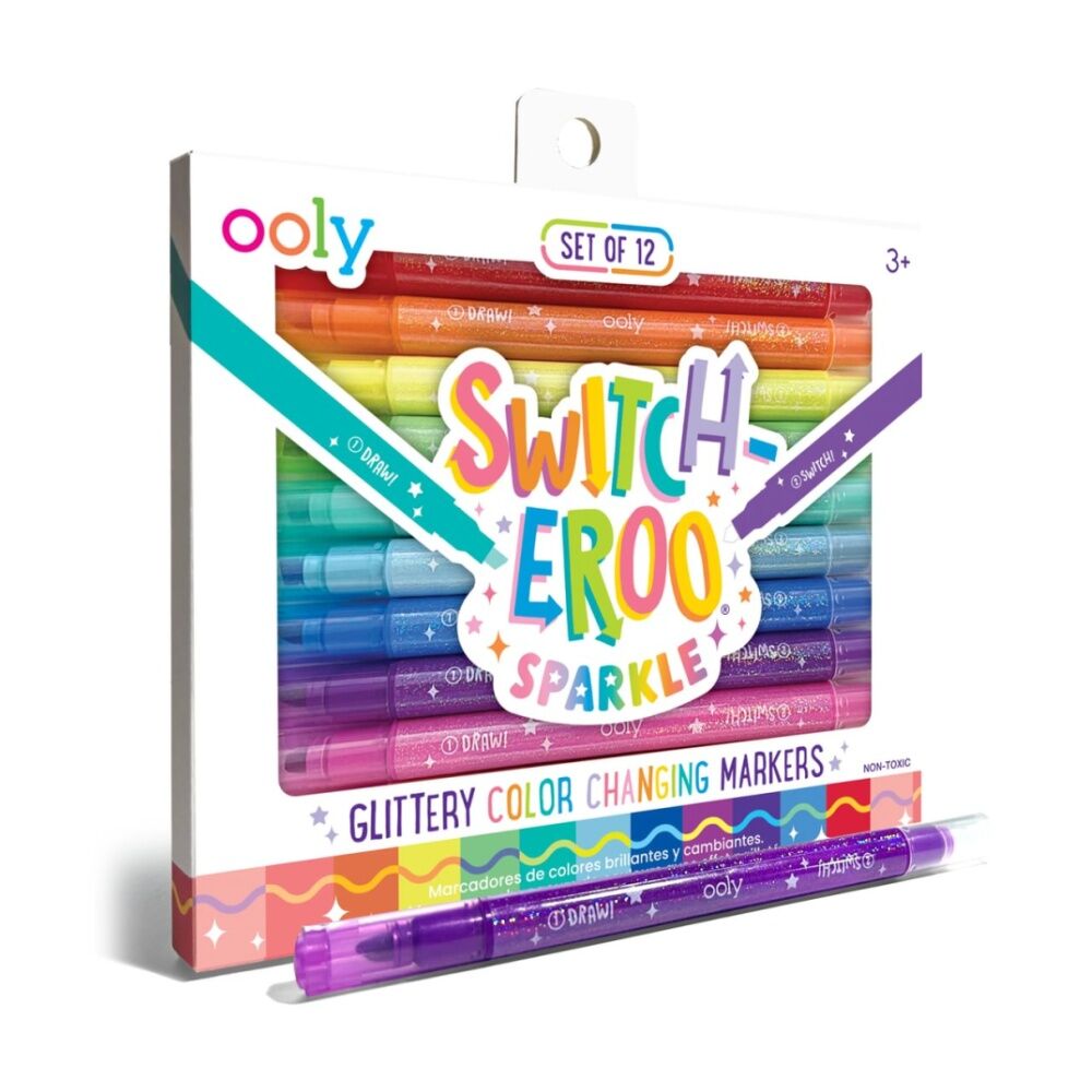 2x 12pc Ooly Switcheroo Sparkle Markers Double-Ended Glitter Colour-Changer Set