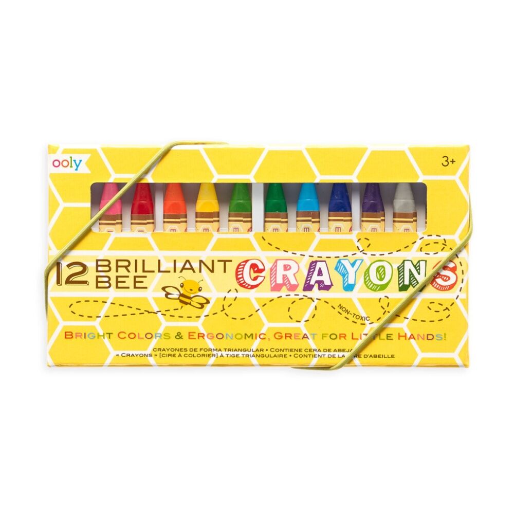 12pc Ooly Crayons Brilliant Bee Triangular Ergonomic Kids Activity Set 3+
