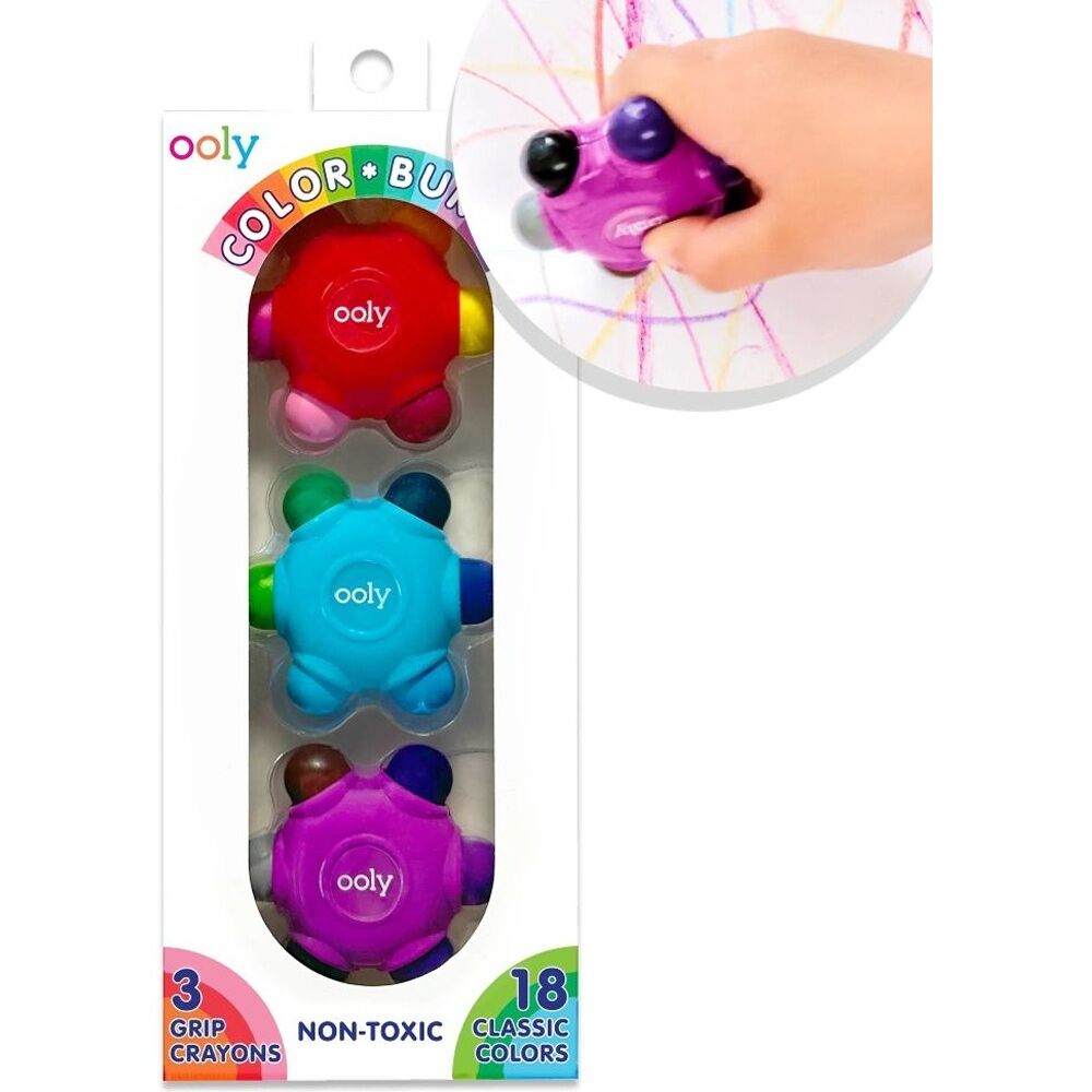 2x 12pc Ooly Colour Burst Grip Crayons Twist-Up Ergonomic Design Activity 3y+