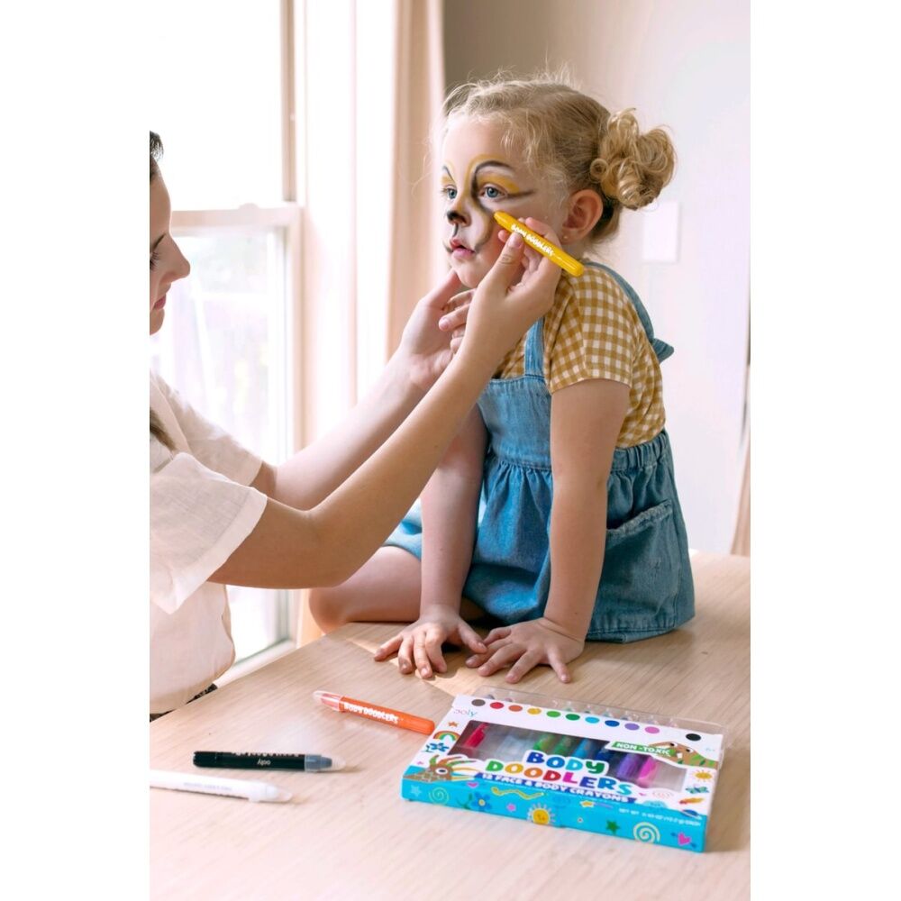 12pc Ooly Markers Face & Body Doodlers Vibrant Colours Skin-Safe Kids Set 4y+