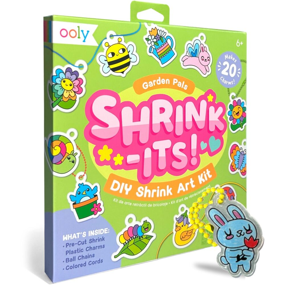 Ooly Shrink-its Garden Pals DIY Shrink Art Kit Makes 20 Charms Kids Activity