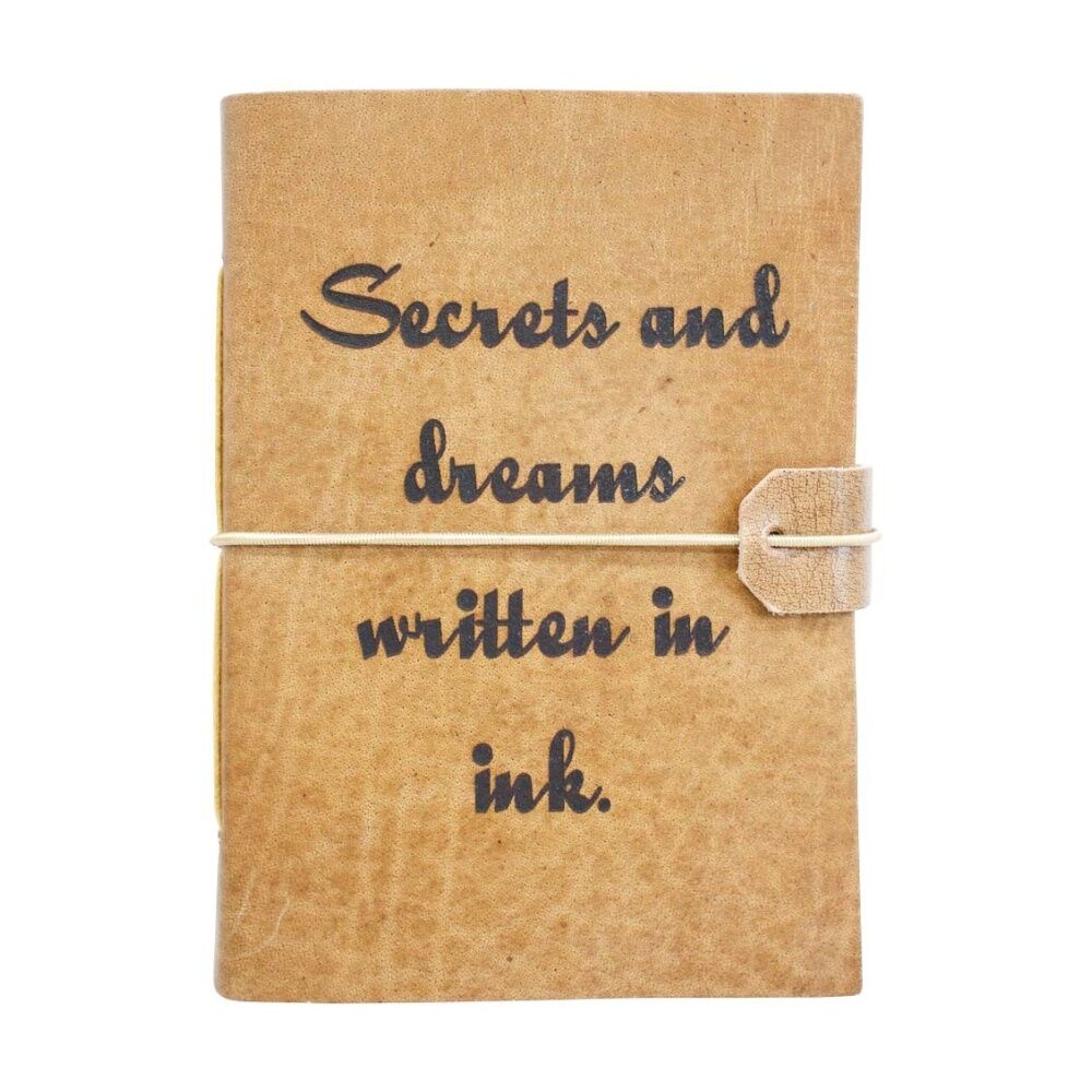 2PK LVD Brown Leather Written In Ink Writing Notebook Journal 13x18cm