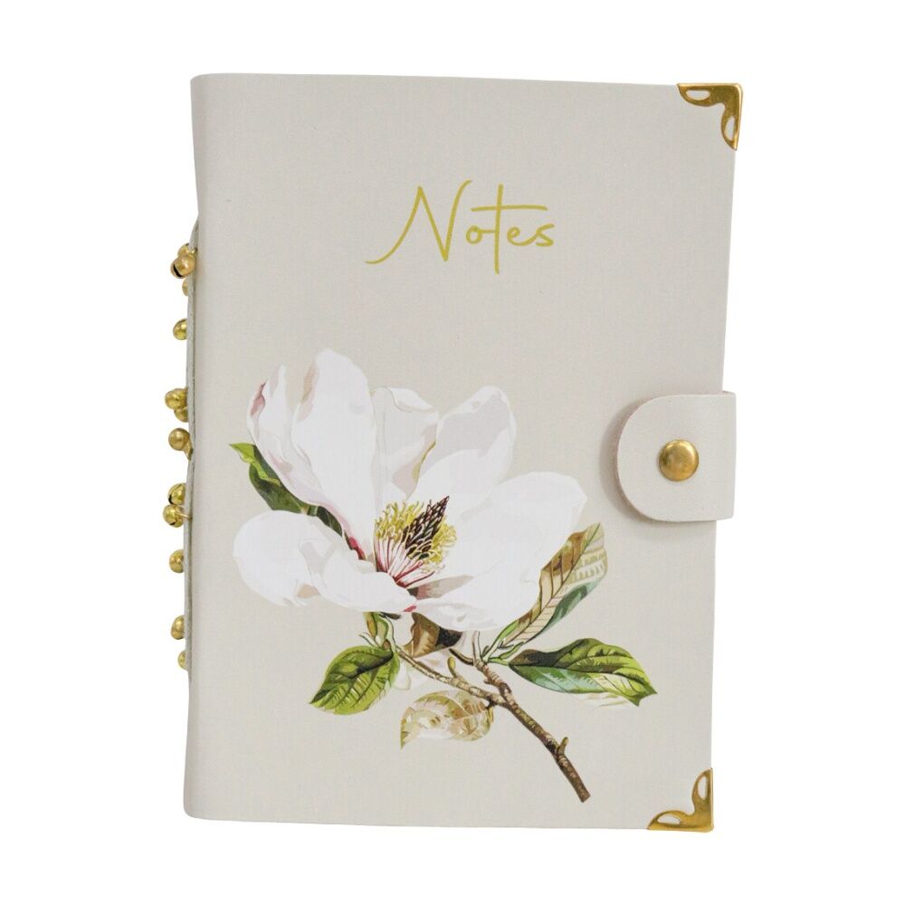 2PK LVD Leather Magnolia Flower Writing Notebook Journal 13x18cm