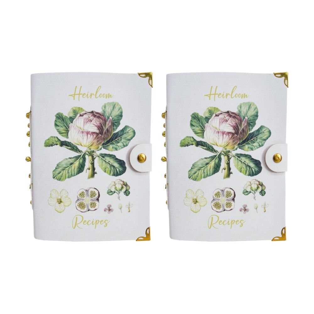 2PK LVD Leather Heirloom Recipes Writing Notebook Journal 13x18cm