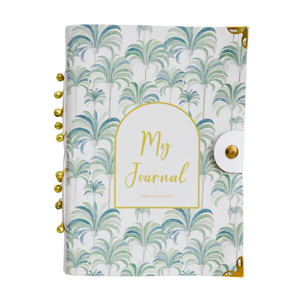 2PK LVD Leather Palm Tree My Journal Writing Notebook Blue/Green 13x18cm