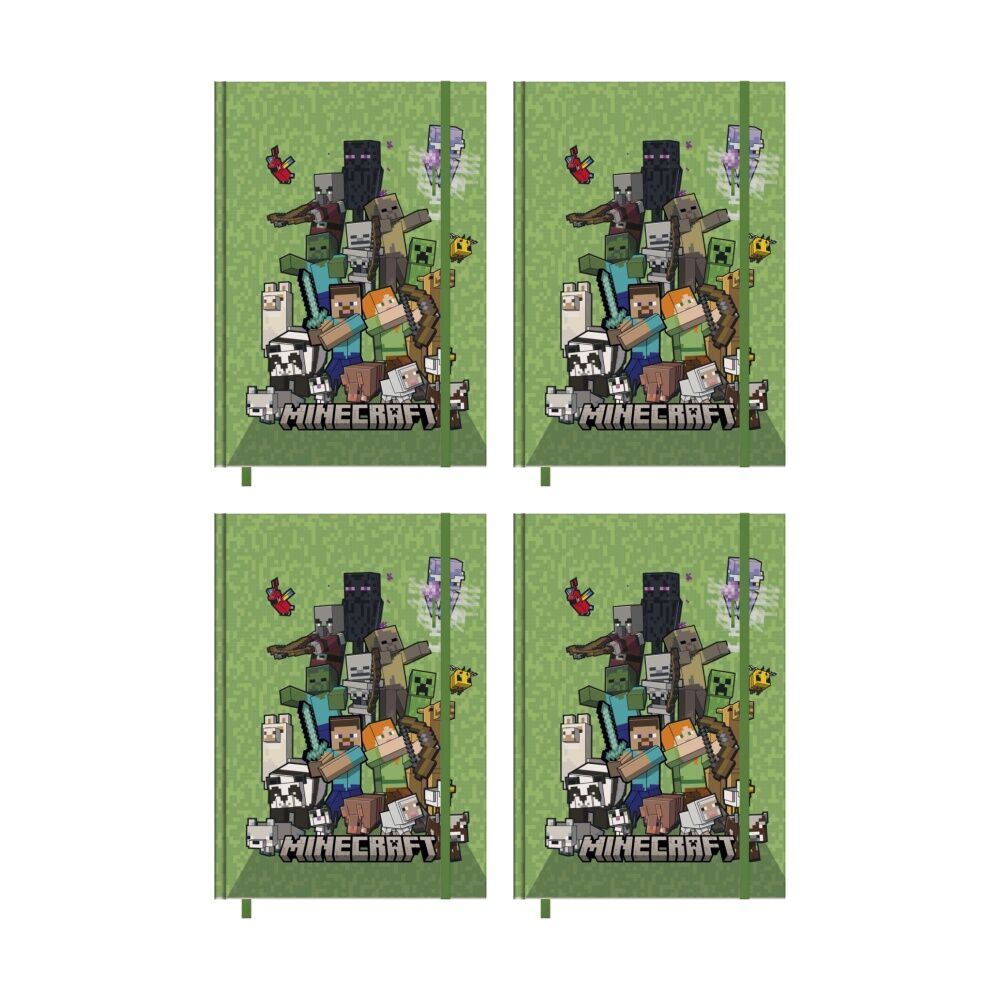 4PK Minecraft 2026 Green Planner Yearly Diary Notebook A5 21x16cm