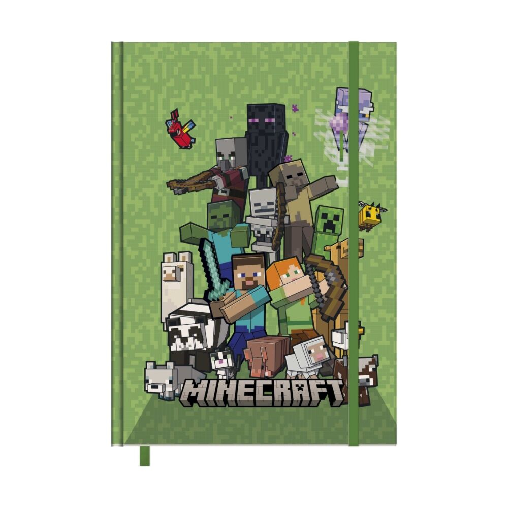 4PK Minecraft 2026 Green Planner Yearly Diary Notebook A5 21x16cm