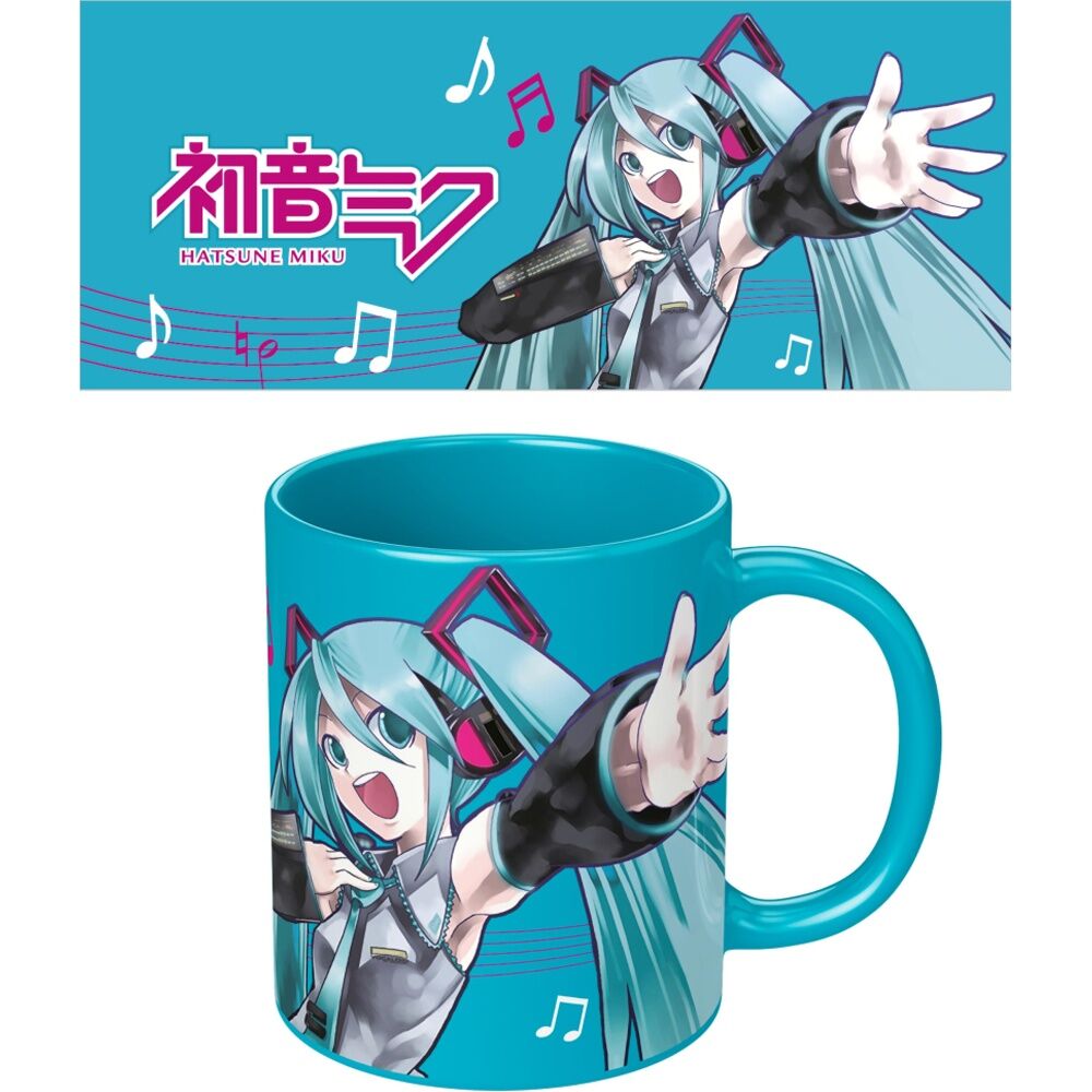 6PK Hatsune Miku Ceramic Hot & Cold Coffee Drinking Mug Blue Coloured