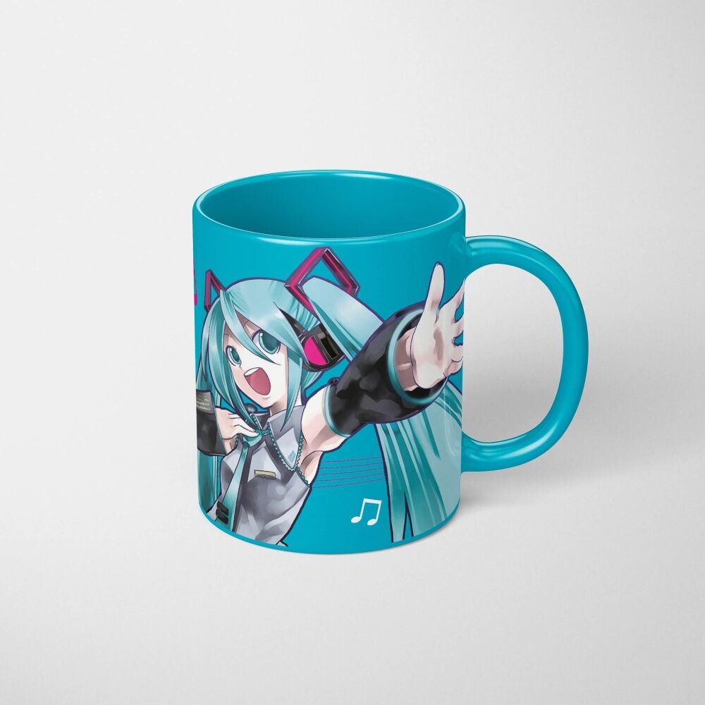 6PK Hatsune Miku Ceramic Hot & Cold Coffee Drinking Mug Blue Coloured