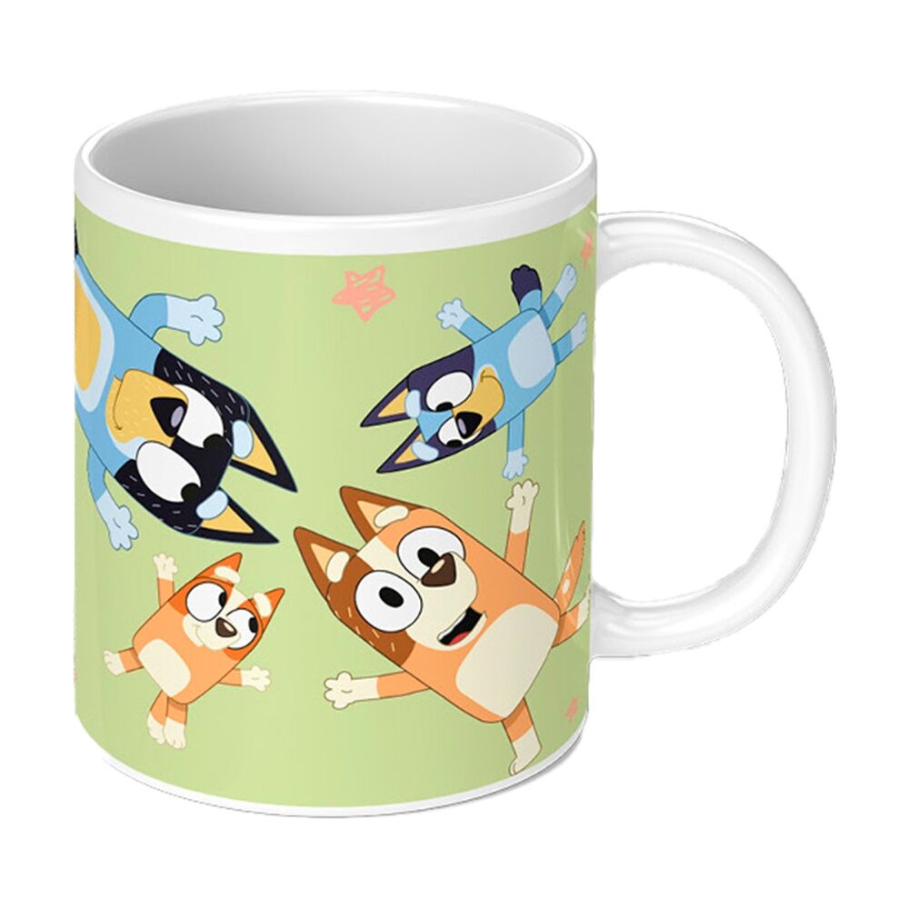 6PK Bluey I Just Want Coffee Ceramic Hot & Cold Drinking Mug Green White