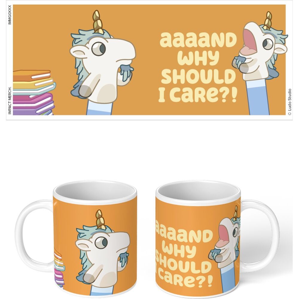 6PK Bluey Why Should I Care Ceramic Coffee Drinking Mug Orange & White