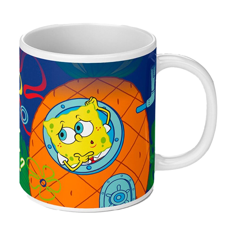 3PK Spongebob Who Lives In A Pineapple Ceramic Coffee Drinking Mug Multicoloured