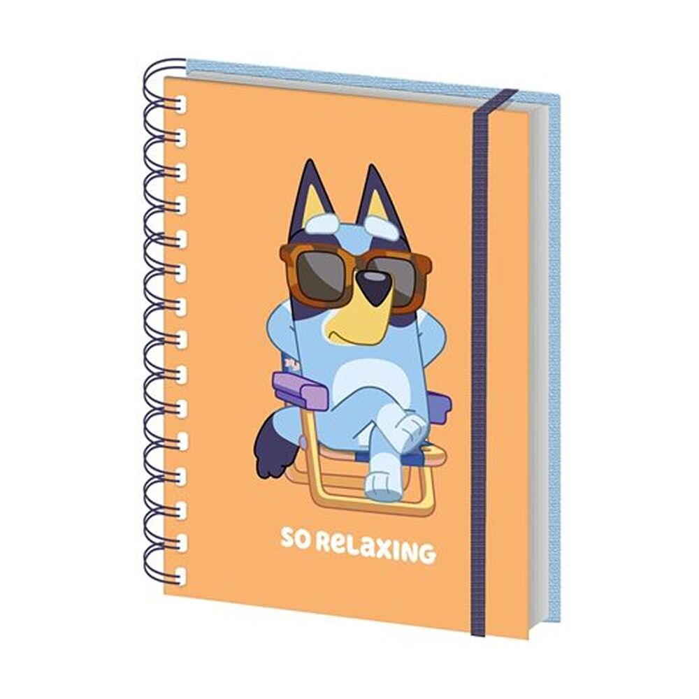 8PK Bluey So Relaxing Spiral Wiro Kids Writing Notebook Lined Orange A5 21x16cm