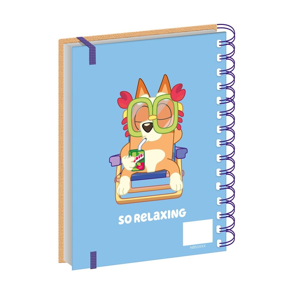 8PK Bluey So Relaxing Spiral Wiro Kids Writing Notebook Lined Orange A5 21x16cm