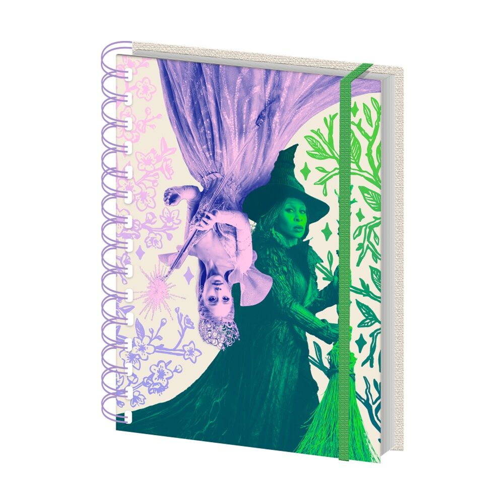 10PK Wicked 2 Glinda and Elphaba Wiro Spiral Writing Notebook Lined A5 21x16cm