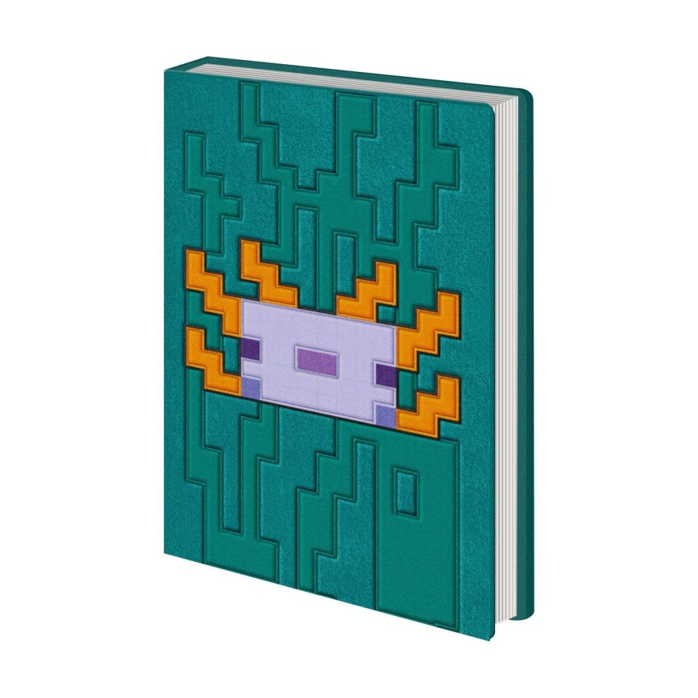 2PK Minecraft Green Axolotl Plush Notebook W/ Inner Compartment A5 21x16cm