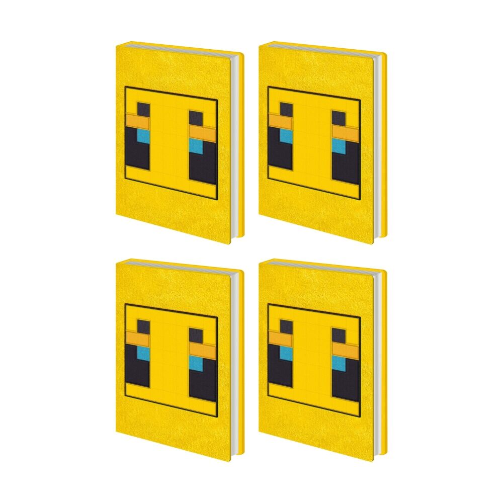 4PK Minecraft Yellow Bee Plush Notebook W/ Inner Compartment A5 21x16cm