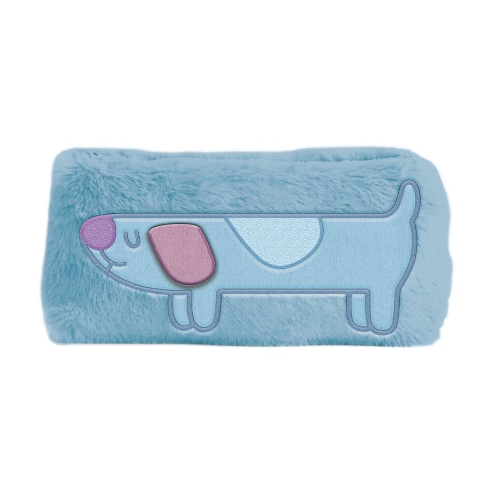 4PK Bluey Long Dog Plush Zippered Stationary Pencil Case Rectangle Blue