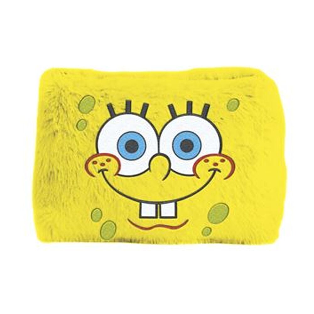 4PK Spongebob Plush Zippered Stationary Pencil Case Rectangle Yellow