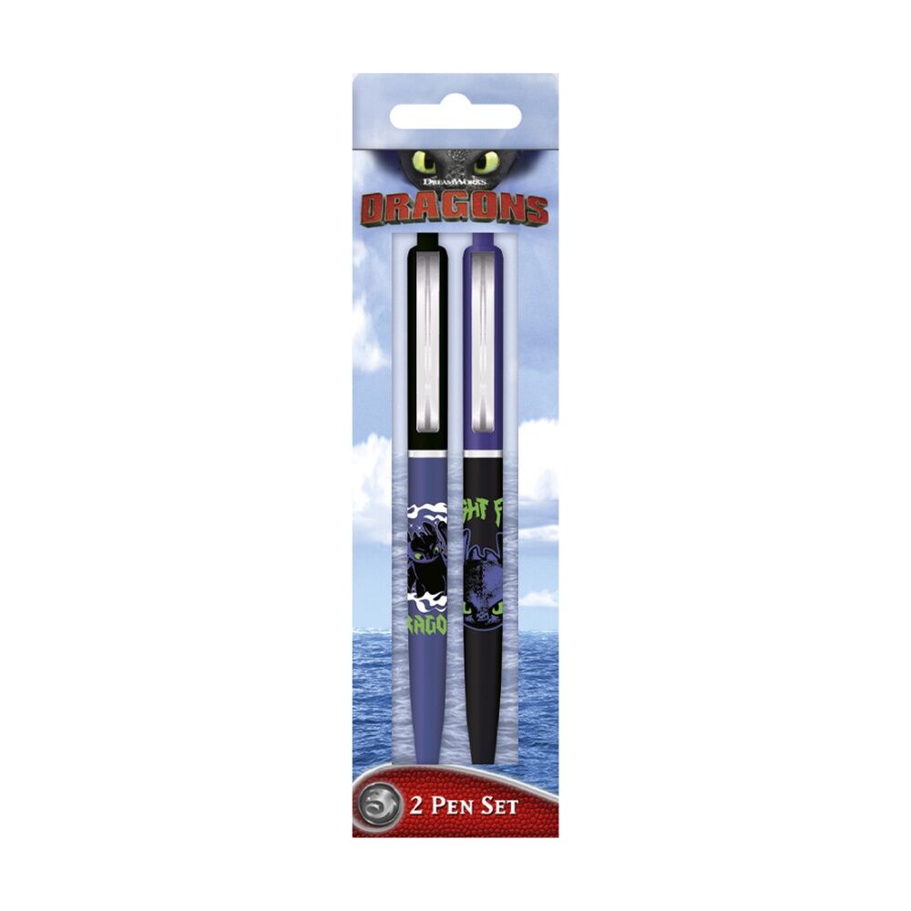 4x 2pc How To Train Your Dragon Toothless Premium Ballpoint Pen Set Click Top