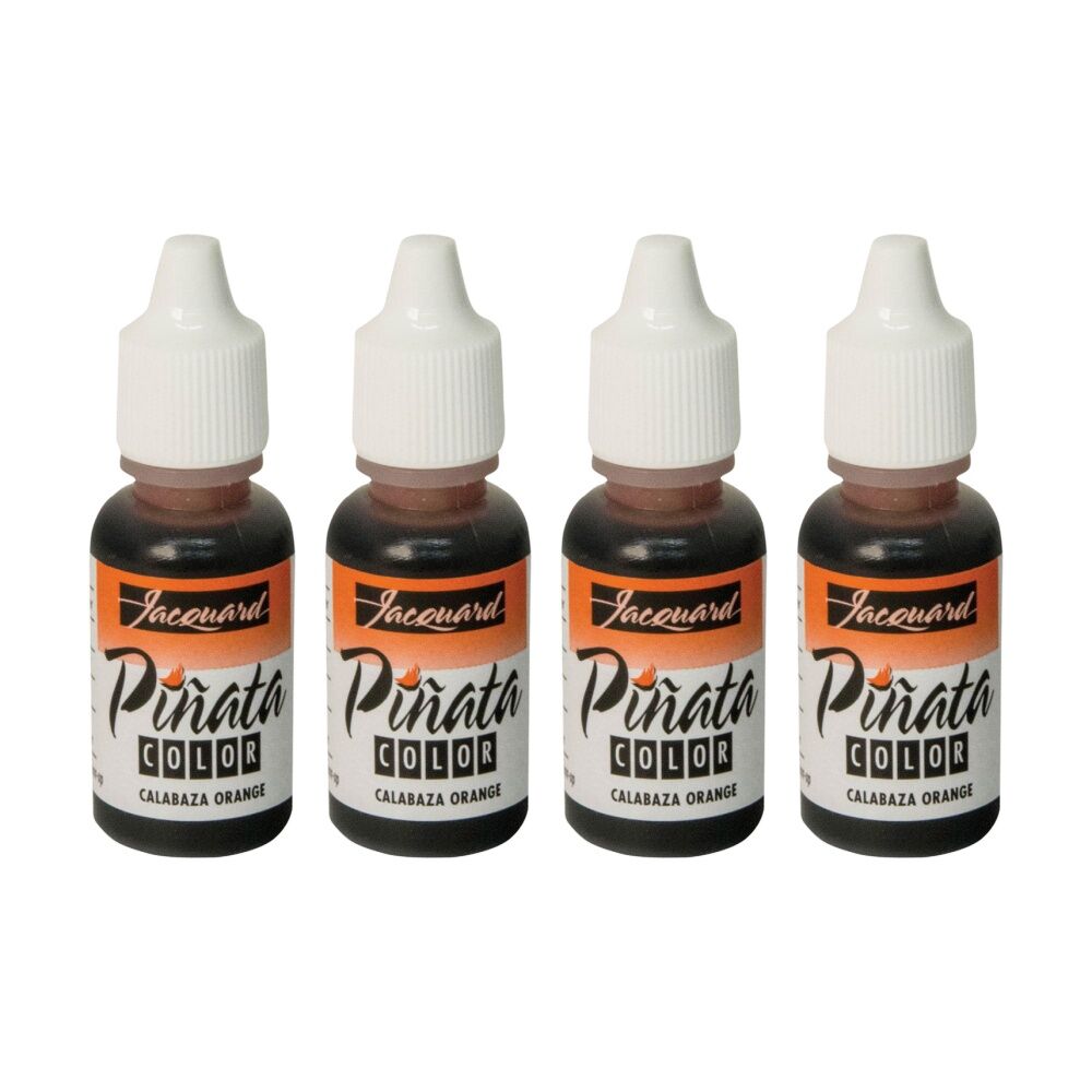 4PK Jacquard Pinata Colours 14ml Acrylic Paint Art/Craft - Orange