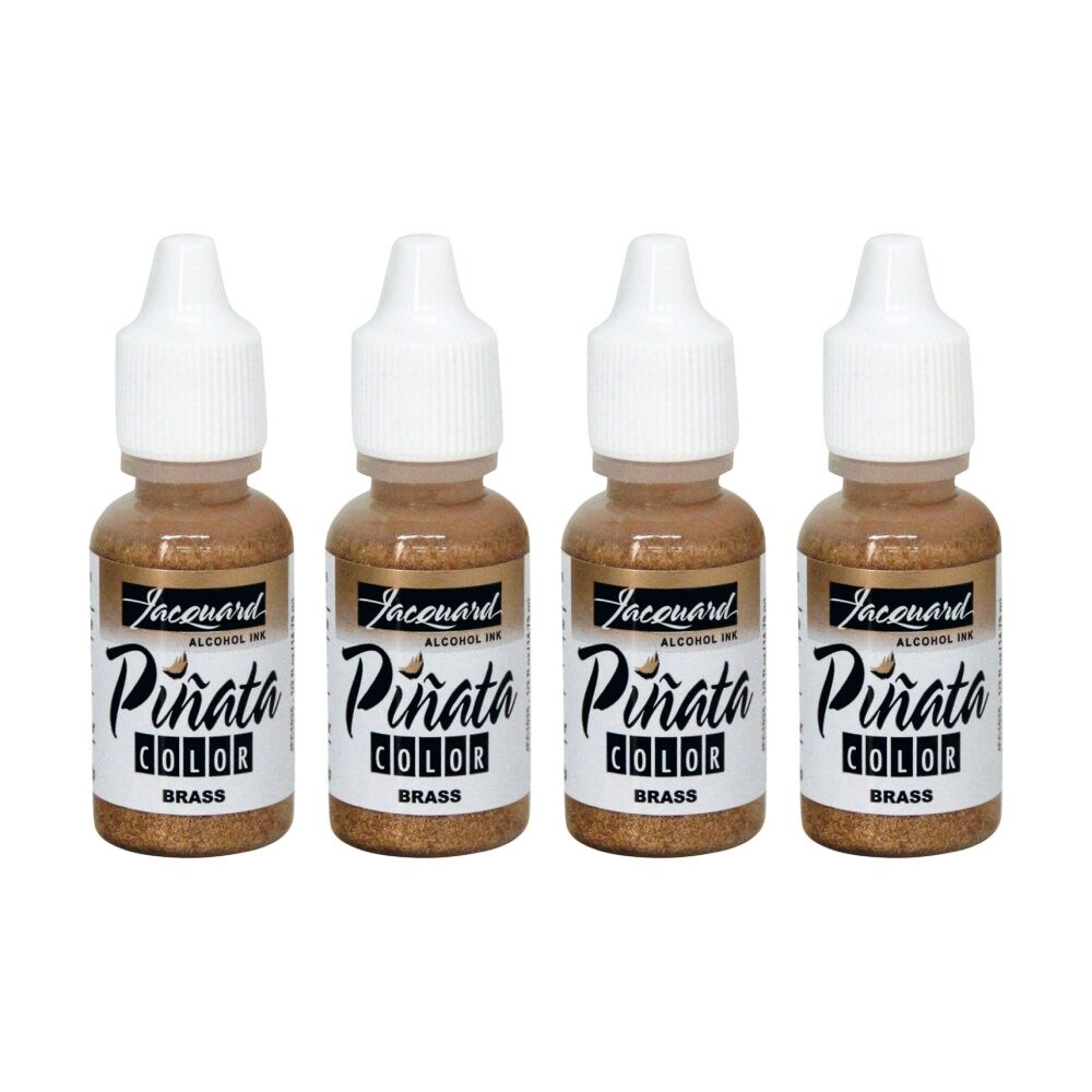 4PK Jacquard Pinata Colours 14ml Acrylic Paint Art/Craft - Brass