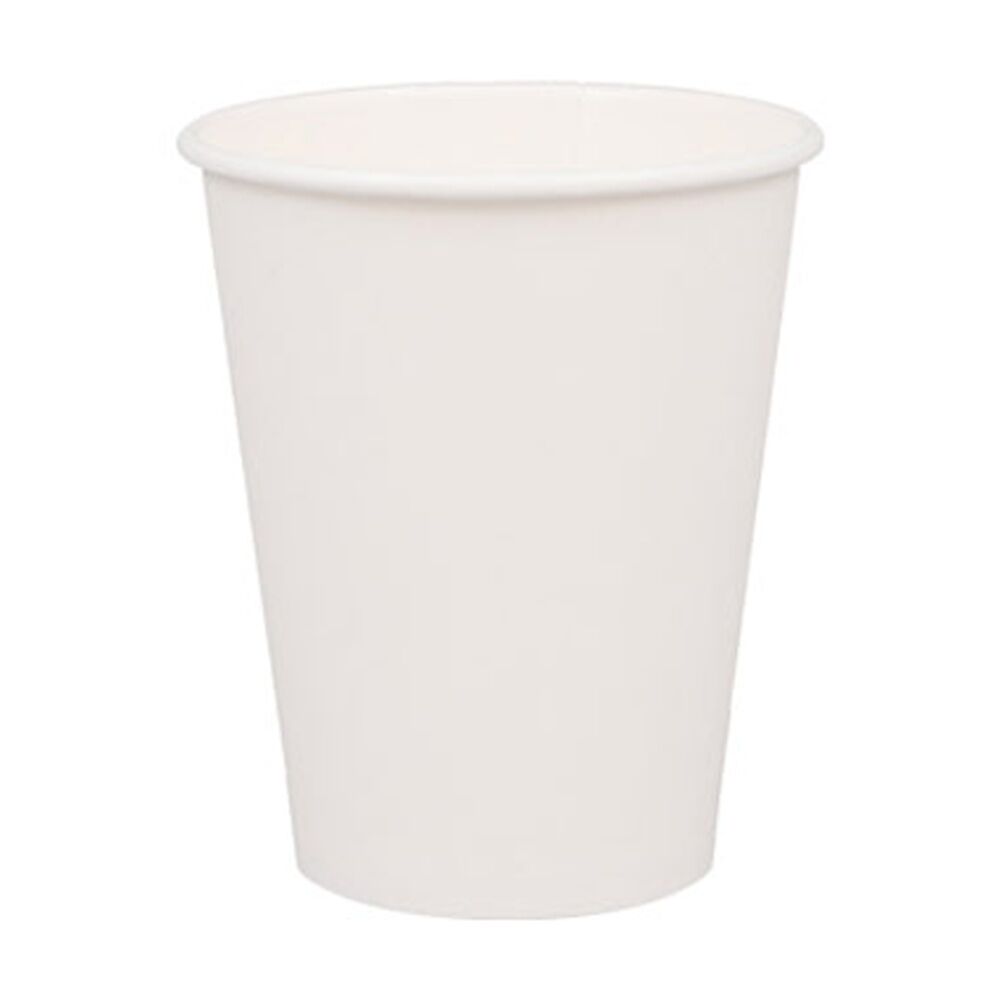 2x 50pc Partyware 8oz Single Wall Printed Paper Coffee Cups 250ml White