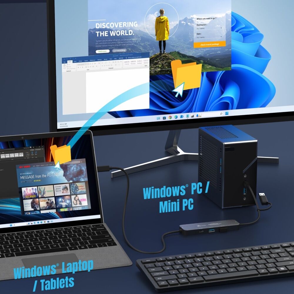 J5Create Wormhole Switch Display Sharing Hub For Windows-to-Windows Devices