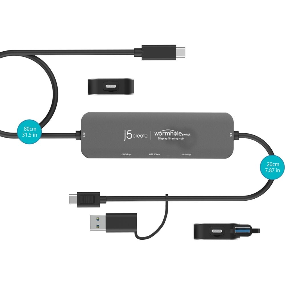 J5Create Wormhole Switch Display Sharing Hub For Windows-to-Windows Devices