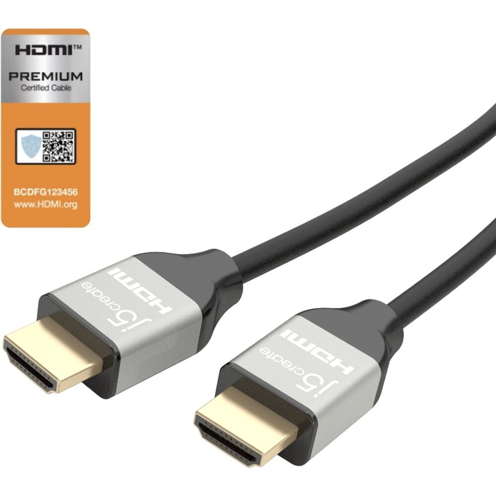 4PK J5Create UHD 4K HDMI Ultra High Speed Performance Gaming Cable Gold 1.8m