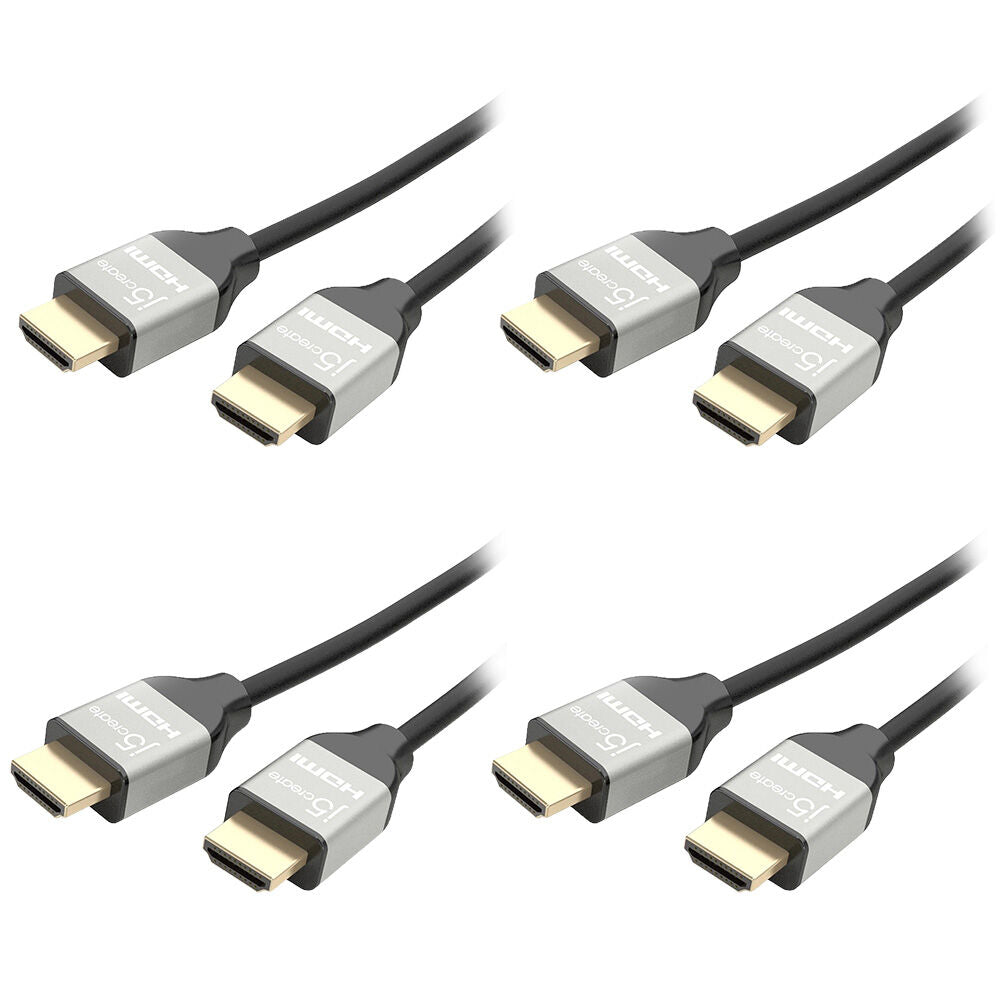 4PK J5Create UHD 4K HDMI Ultra High Speed Performance Gaming Cable Gold 1.8m
