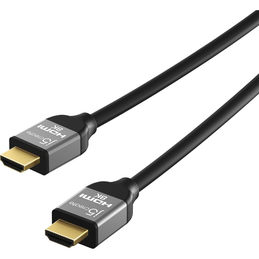 2PK J5Create UHD 8K HDMI Ultra High Speed Performance Gaming Cable Gold 1m