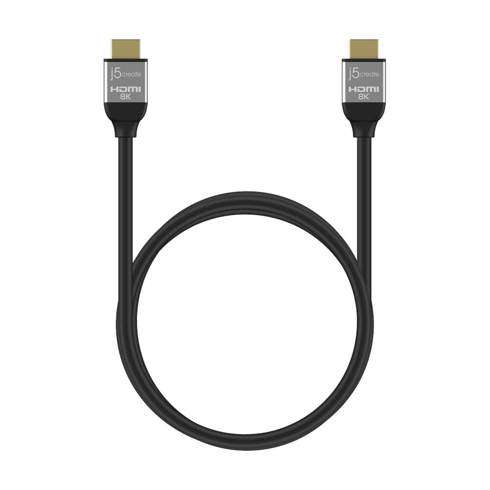 2PK J5Create UHD 8K HDMI Ultra High Speed Performance Gaming Cable Gold 1m