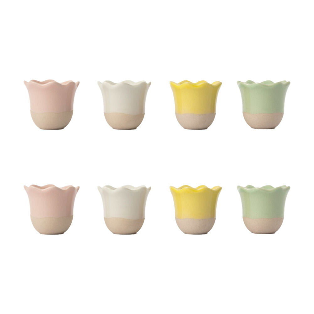 2x 4pc Jamie Oliver Mixed Colour Big Love Excellent Stoneware Egg Cups 6cm