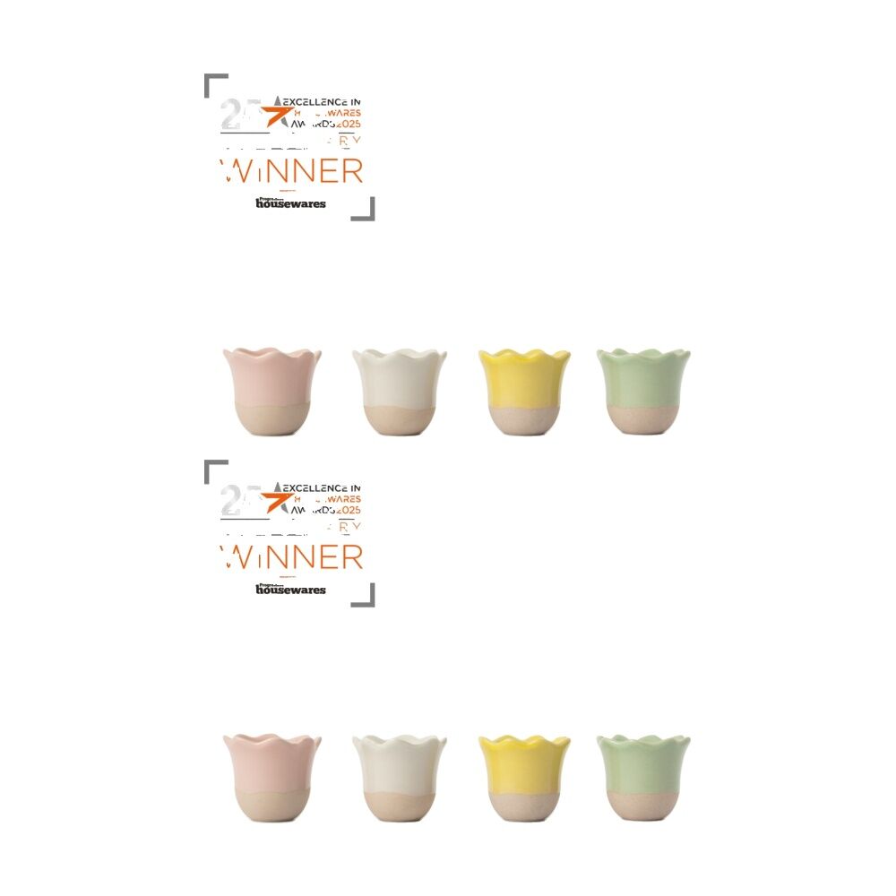 2x 4pc Jamie Oliver Mixed Colour Big Love Excellent Stoneware Egg Cups 6cm
