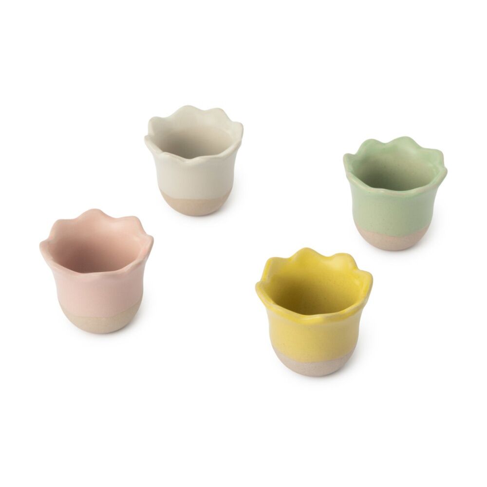 2x 4pc Jamie Oliver Mixed Colour Big Love Excellent Stoneware Egg Cups 6cm