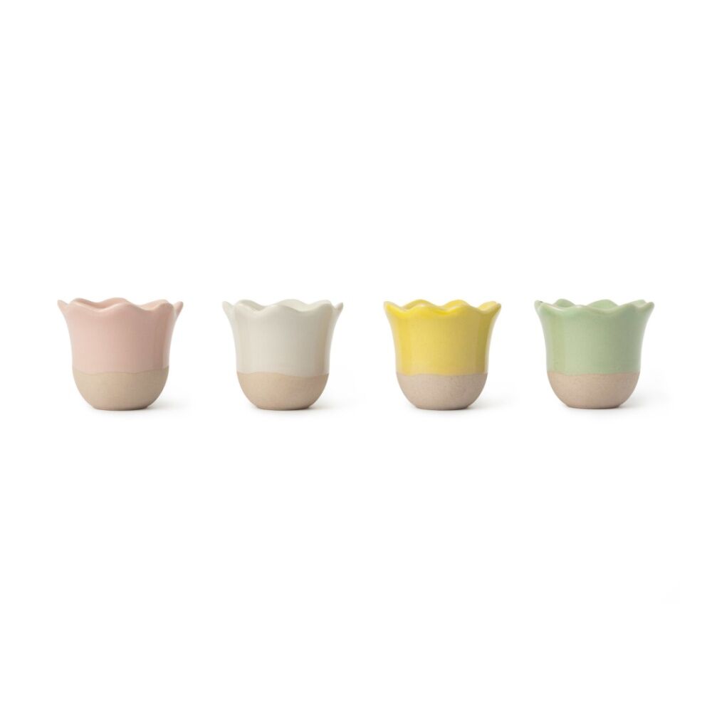 2x 4pc Jamie Oliver Mixed Colour Big Love Excellent Stoneware Egg Cups 6cm