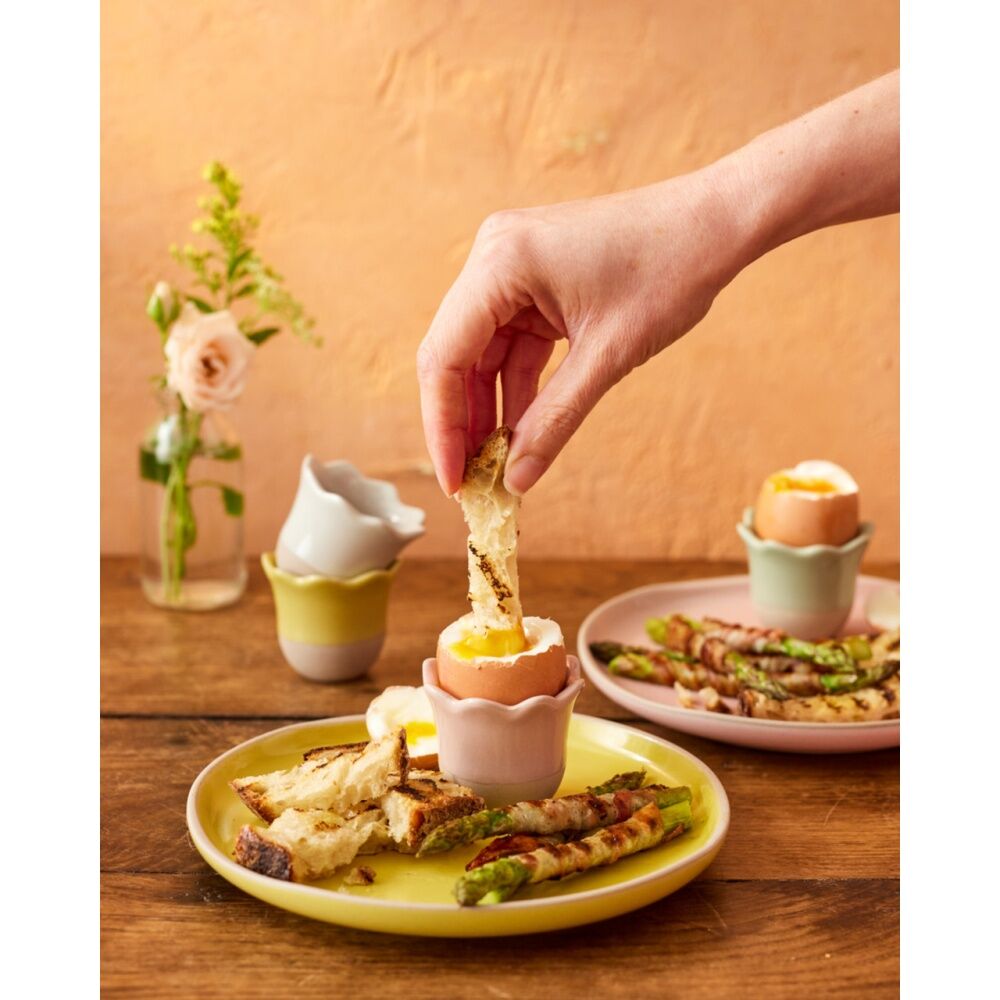2x 4pc Jamie Oliver Mixed Colour Big Love Excellent Stoneware Egg Cups 6cm