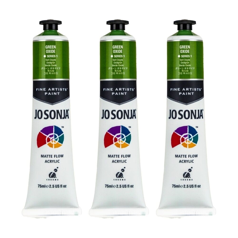 3PK Jo Sonja Acrylic Colour Series Artist Craft Paint 75mL Tube Green Oxide
