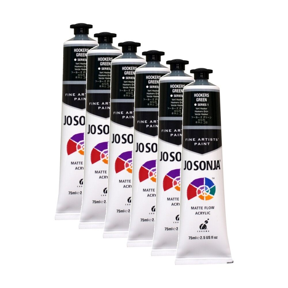 6PK Jo Sonja Acrylic Colour Series Artist Craft Paint 75mL Tube Hookers Green
