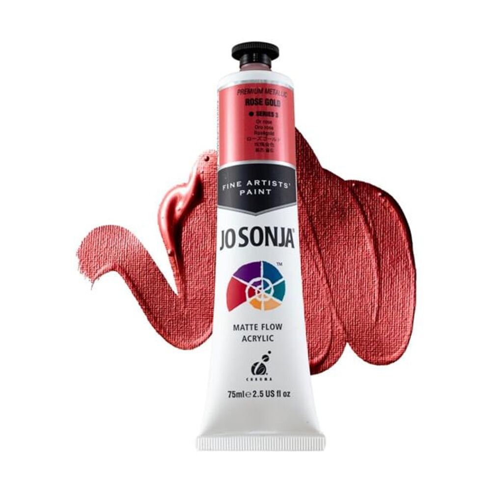 2PK Jo Sonja Metallic Colour Series Acrylic Artist Paint 75mL Tube Rose Gold